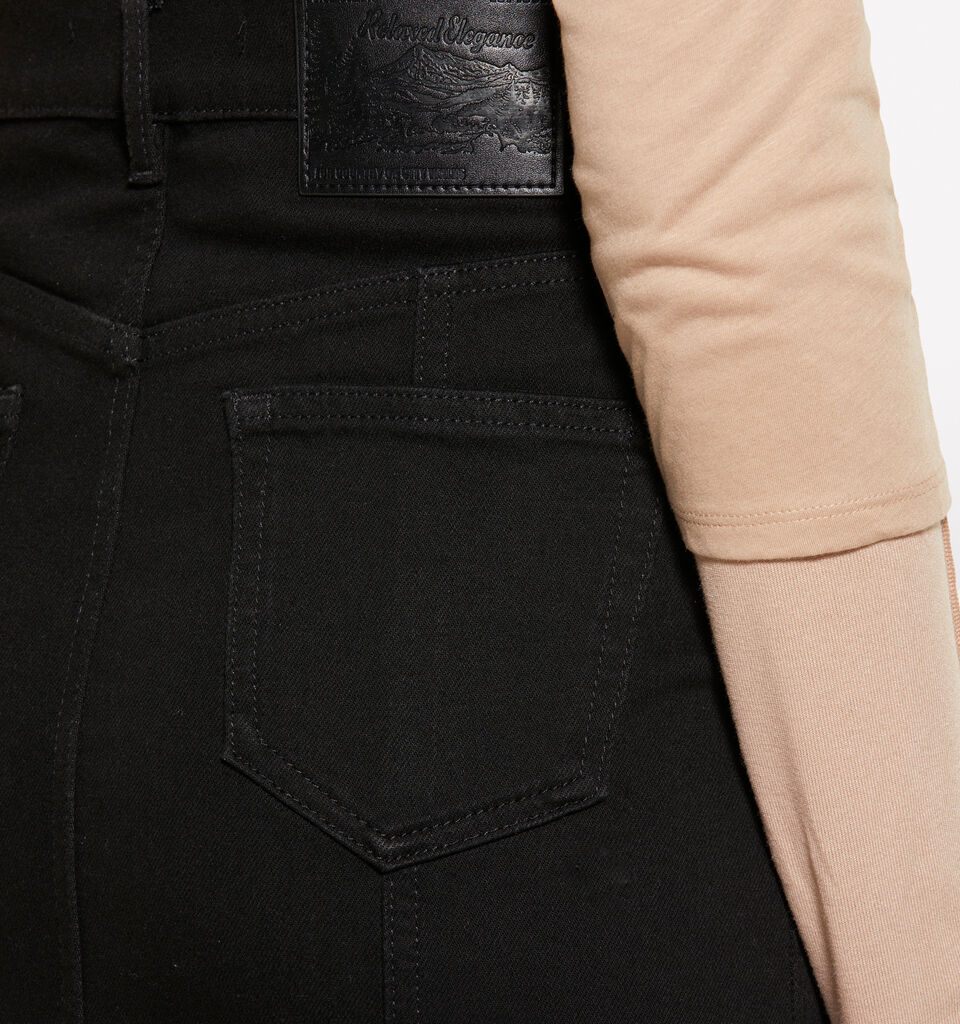 Black flared jean skirt - women's midi skirts - Black | Sisley image number 5